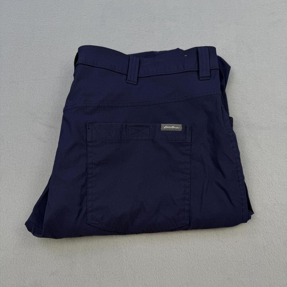 Eddie Bauer Tech Pants Mens 38x32 Blue Nylon Stretch Hiking Outdoor Travel